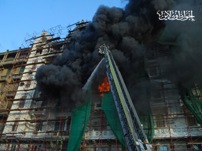 حريق عقار منطقة الإسعاف بوسط القاهرة