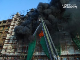 حريق عقار منطقة الإسعاف بوسط القاهرة