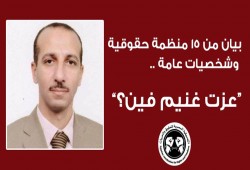 بيان من ١٥ منظمة حقوقية وشخصيات عامة: "عزت غنيم فين؟"