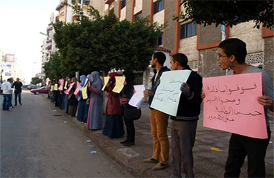 وقفة لطلاب بورسعيد تندد بإضاعة الانقلاب حصة مصر المائية