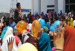 مسيره بجامعة دمنهور تضامنًا مع إضراب معتقلي "سلخانة الأبعادية"