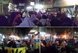 بالصور.. تفاعل نسائي كبير مع مسيرة ليلية بشبرا الخيمة