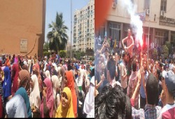 مسيرة طلابية بجامعة المنيا رفضًا لبيع مصر للصهاينة