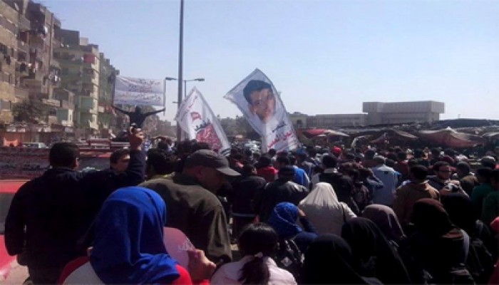 أهالي قرية أباظة يتحدون إجرام الانقلاب بمسيرة حاشدة