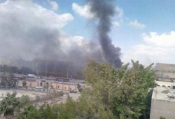 حريق هائل بقاعة المؤتمرات الدولية بمدينة نصر