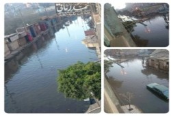بالصور.. شوارع الزقازيق تغرق في مياه الصرف الصحي