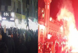 بالصور.. حشود المطرية تندد بتسريبات القاتل إبراهيم