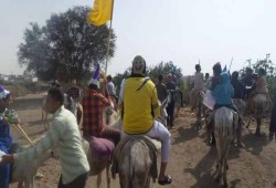 فيديو.. مسيرة بالحمير ببني مزار ساخرة من قادة الانقلاب