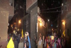 بالصور.. مسيرة بكفر طرخان تندد بأكاذيب السفاح