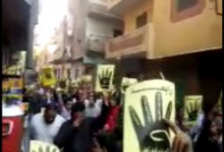 مسيرة ليلية بأبو زعبل بشارات رابعة رفضًا للانقلاب