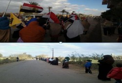 سلسلة ومسيرة لثوار دمياط تهتفان بإسقاط الانقلاب
