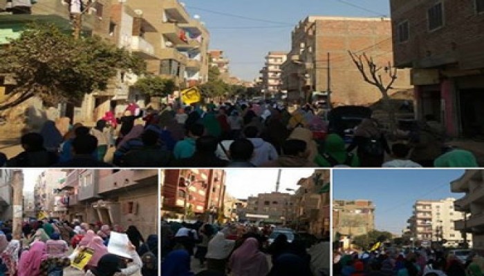 مسيرة بمدينة بني سويف تهتف بإسقاط الانقلاب المجرم