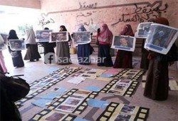 معرض لطالبات طب أزهر دمياط يفضح جرائم العسكر