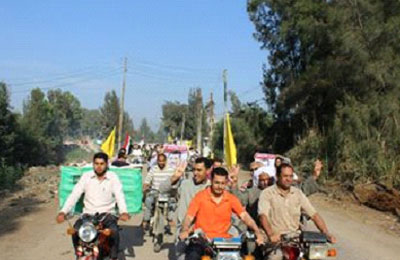 أهالي ببا يواصلون حراكهم الثوري بمسيرة دراجات بخارية