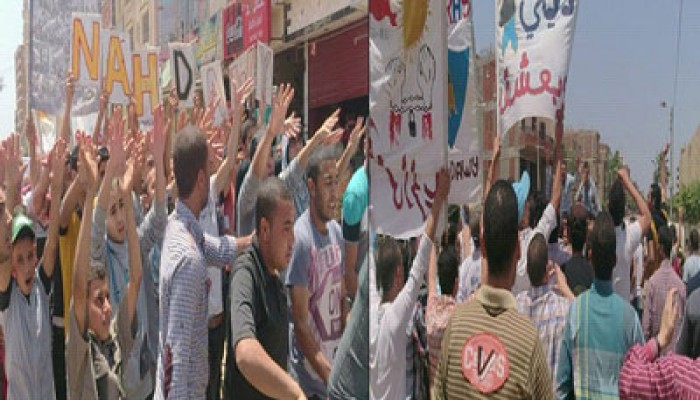 وقفة بسمنود تندد بإجرام الانقلاب بحق ألتراس الزمالك