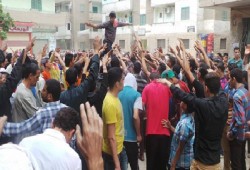 ثوار"تطون" بالفيوم يهتفون بتطهير القضاء والقصاص للشهداء