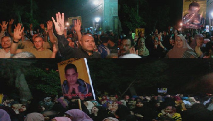 مسيرة ليلية بقرية الرئيس مرسي تهتف بالقصاص للشهداء