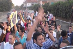 مسيرة حاشدة لأحرار منوف تهتف بإسقاط الانقلاب