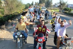 فيديو.. مسيرة دراجات بخارية بحسينية الشرقية رفضًا للانقلاب