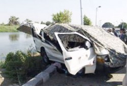 خراب الانقلاب وراء انزلاق مقطورة فى النيل بسمالوط المنيا