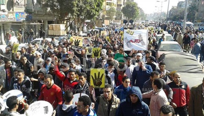 فيديو.. مظاهرة بشبرا الخيمة تتعهد باستعادة مكتسبات يناير