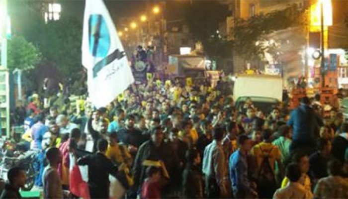 وقفة ليلية لألتراس نهضاوي بأبوحماد استعدادًا لانتفاضة يناير