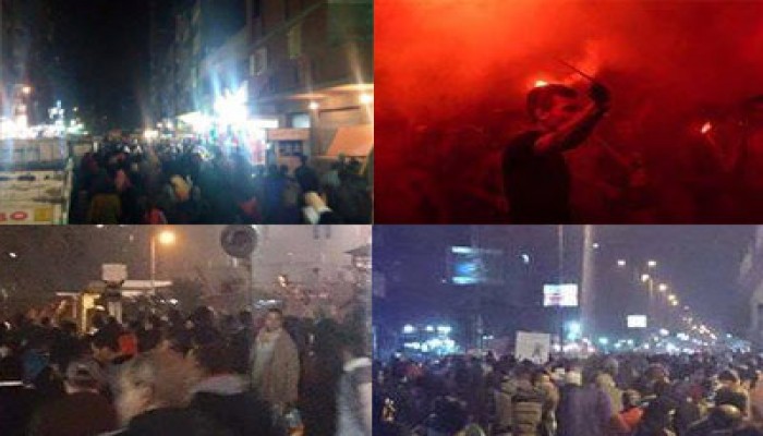 بالصور.. الآلاف يحتشدون ليلاً في مسيرة المطرية