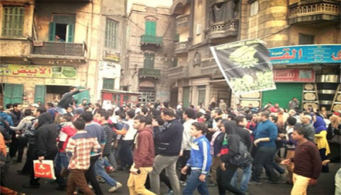 مسيرة حاشدة بالحضرة الجديدة استعدادًا لانتفاضة 25 يناير