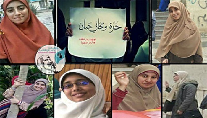 مسيرة ليلية بالمنصورة رفضا لحبس الانقلاب 6 طالبات ازهريات