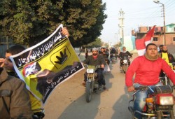 مسيرة دراجات بخارية بالفشن تتعهد بالقصاص للشهداء