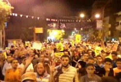 مسيرة بميدوم ببني سويف تندد بجرائم حكم العسكر