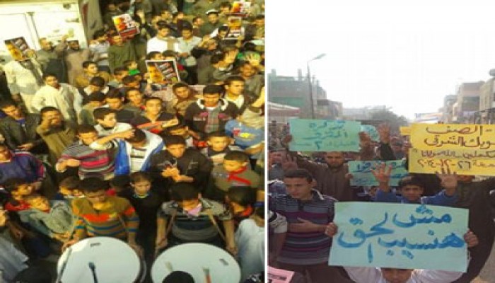 ثوار الصف يجددون العهد للشهيد بإسقاط حكم العسكر