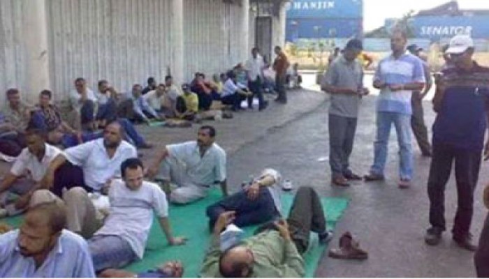 اعتصام العاملين بالإصلاح الزراعي بمنوف للمطالبة بالتثبيت