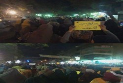 بالصور.. آلاف الثوار يتظاهرون ليلاً في حلوان