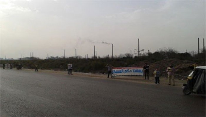 سلسلة بشرية بكوم حمادة تهتف بالحرية لأسرى الشرعية