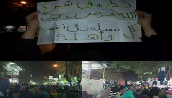 للمرة الثانية اليوم.. أهالي حلوان يتظاهرون ضد الانقلاب