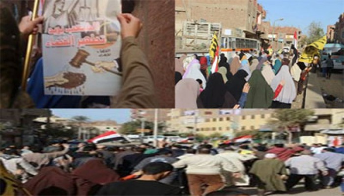 بالصور.. أهالي أوسيم يهتفون: "مصر ما يحكمهاش سفاح"