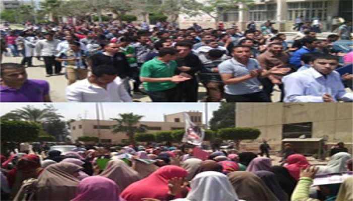 مسيرة لطلاب الزقازيق بعنوان "جامعتنا مش معسكر ابوكم"