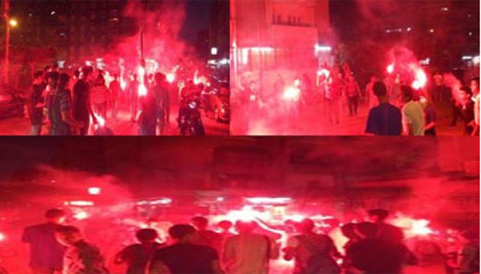 وقفة لألتراس نهضاوي بأولاد صقر تهتف بالحرية للمعتقلين