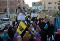 مظاهرة لأهالي مدينة القرين تندد بفساد قضاء العسكر