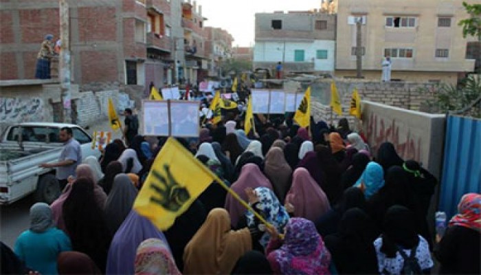 مظاهرة لأهالي مدينة القرين تندد بفساد قضاء العسكر