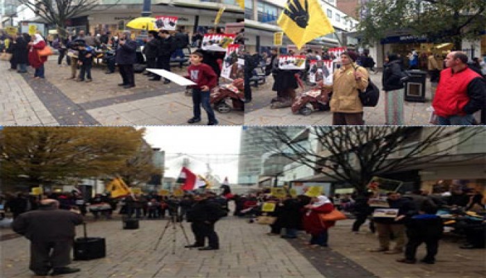 بالصور.. وقفة في بريطانيا دعمًا لانتفاضة المعتقلين بسجون الانقلاب