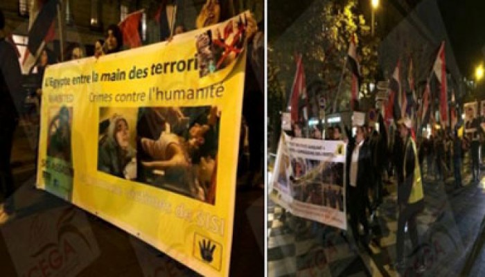 مسيرة في باريس رفضا لزيارة السفاح