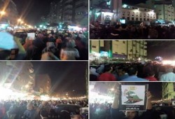 بالصور.. الآلاف يحتشدون بالمطرية ليلاً مطالبين بوحدة الثوار