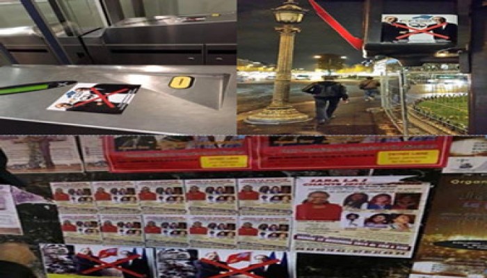 بالصور.. حملة ملصقات في فرنسا رفضًا لزيارة السفاح