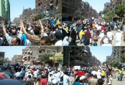 بالصور.. حشود المطرية تهتف ضد تهجير أهالي سيناء