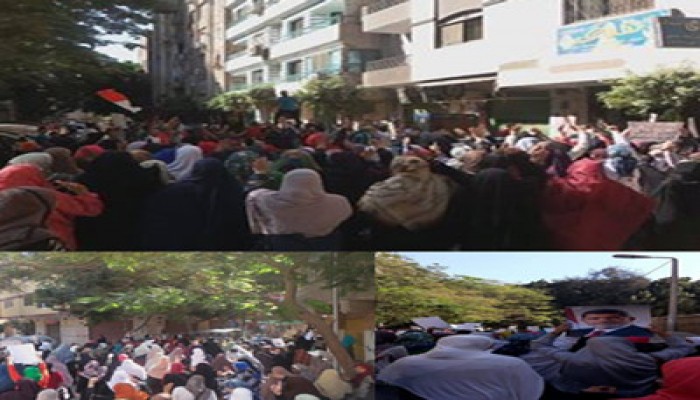 بالصور..مشاركة نسائية حاشدة في مسيرة المعادي