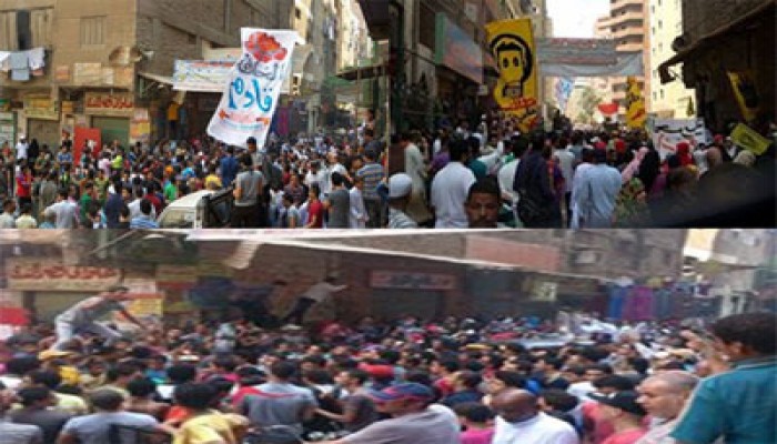 بالصور.. الآلاف في مسيرة بالمعادي تندد بجرائم العسكر