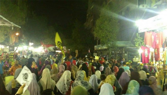 حشود هائلة لحرائر المعادي تهتف بسقوط العسكر