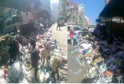 تلال القمامة تهدد أهالي مساكن المرور بالمنصورة